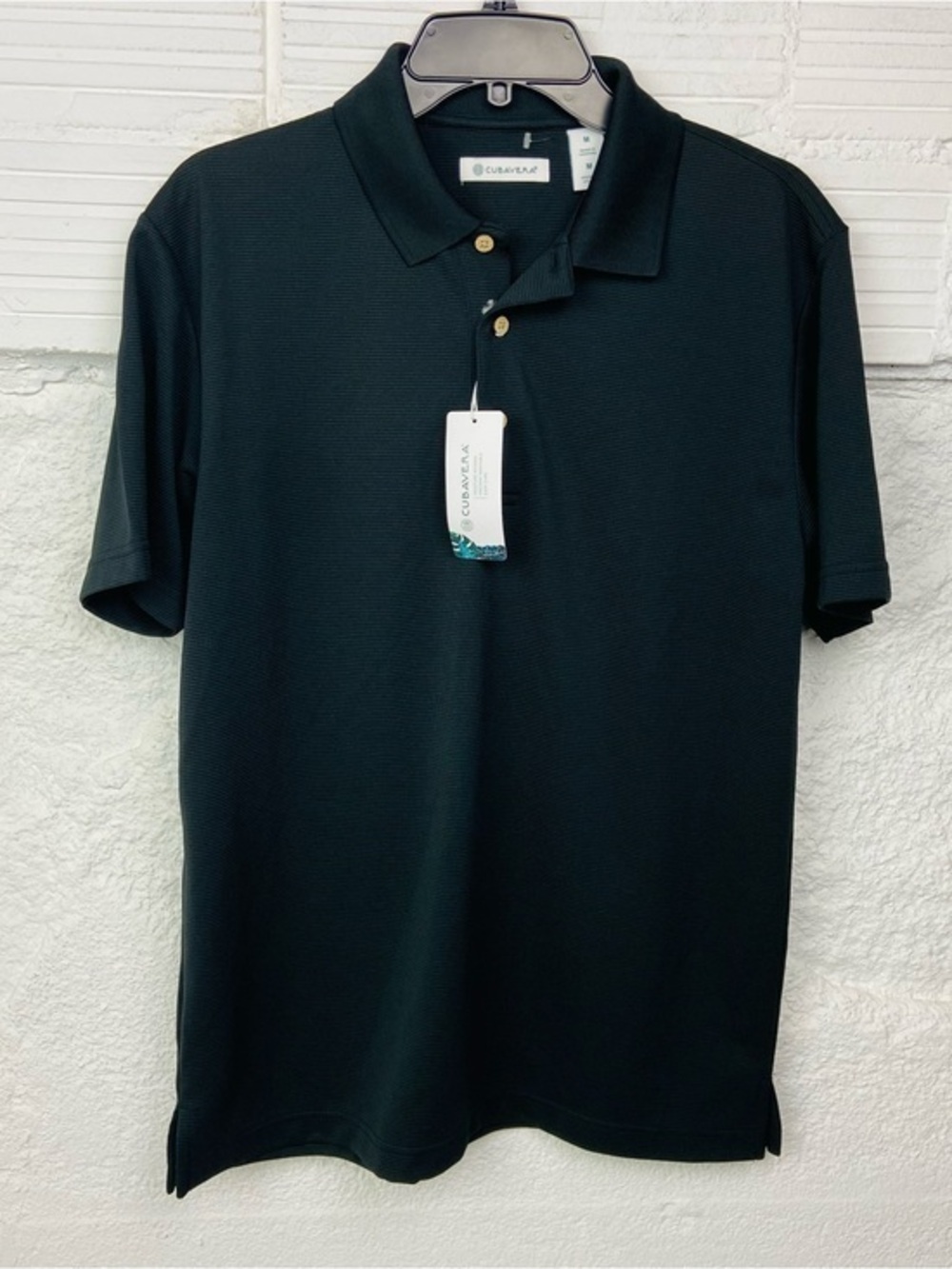NWT Cubavera Men's moisture wicking Black Polo size medium